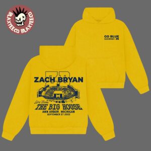 Zach Bryan x Michigan Wolverines Live From The Big House Ann Arbor Michigan On September 27 2025 Go Blue Yellow Hoodie