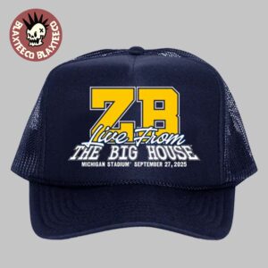 Zach Bryan x Michigan Wolverines Live From The Big House Ann Arbor Michigan On September 27 2025 Logo Navy Truck Hat