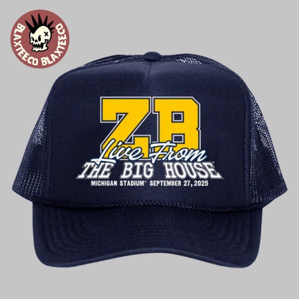 Zach Bryan x Michigan Wolverines Live From The Big House Ann Arbor Michigan On September 27 2025 Logo Navy Truck Hat