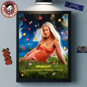 Zara Larsson Midnight Sun London Album Release Party On October 2 2025 Poster Canvas For Home Decor