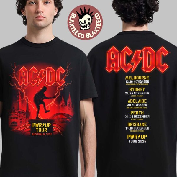 ACDC PWR Up Tour Australia 2025 City Dates Online Exclusive T-Shirt