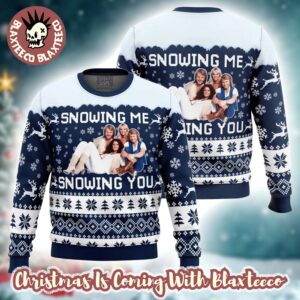 Abba Snowing Me Snowing You Band Photo Knitted Ugly Christmas Sweater