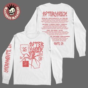 Aftershock Festival 2025 Sacramento California Merch On October 2-3-4-5 2025 Arachnofornia Long Sleeve White Tee