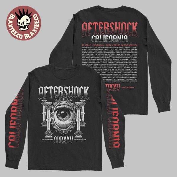 Aftershock Festival 2025 Sacramento California Merch On October 2-3-4-5 2025 Overseer The Eye Long Sleeve Black Tee