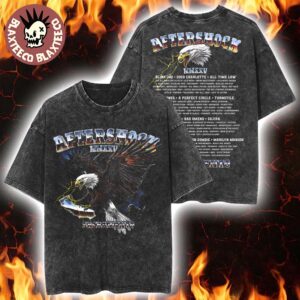Aftershock Festival 2025 Sacramento California State Bird Eagle With Lineup Back Washed T-Shirt