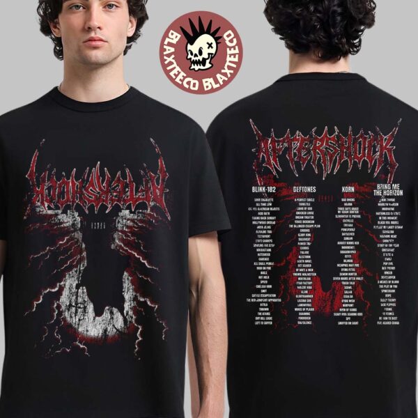 Aftershock Festival 2025 Sacramento California The Upside Down With Lineup Back Two Sided T-Shirt