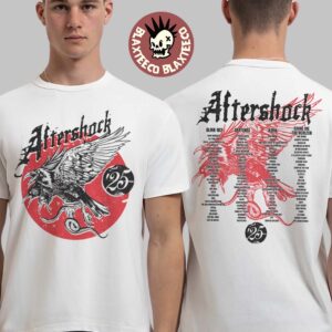 Aftershock Festival 2025 Sacramento California Vengeance With Lineup Back Two Sided White T-Shirt
