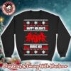 Bon Jovi Bed Of Roses Keep the Faith Inspired Knitted Black And Red Ugly Christmas Sweater