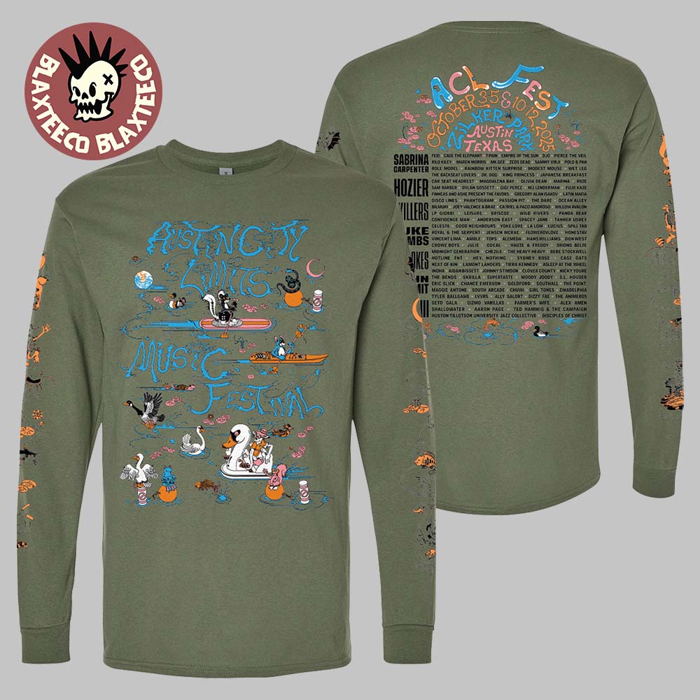 Austin City Limits Music Festival 2025 At Zilker Park On October 3 5 And 10 12 2025 Poster Lineup Long Sleeve Tee
