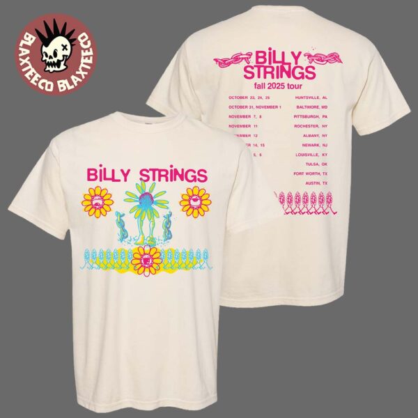 Billy Strings Fall 2025 Tour North American Merch Seeing Flower Tee with Dates T-Shirt
