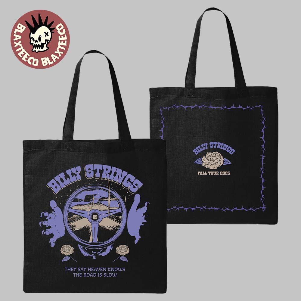 Billy Strings Fall 2025 Tour North American Merch Steering Wheel Tote Bag Billy Strings Fall 2025 Tour North American Merch Steering Wheel Tote Bag