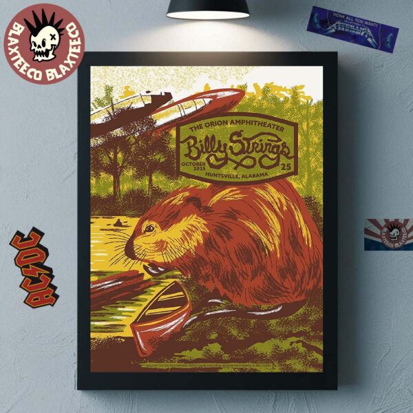 Billy Strings Huntsville Alabama 2025 Night 3 Gig Poster At The Orion Amphitheater On October 25 2025 Home Decor Poster Canvas