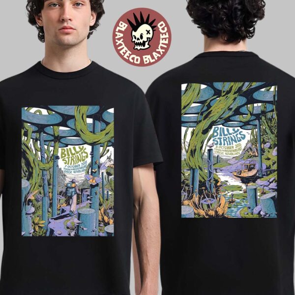 Billy Strings Utrecht Netherlands 2025 Night 1 And 2 Combined Poster At Tivolivredenburg On October 7 And 8 2025 Two Sided T-Shirt