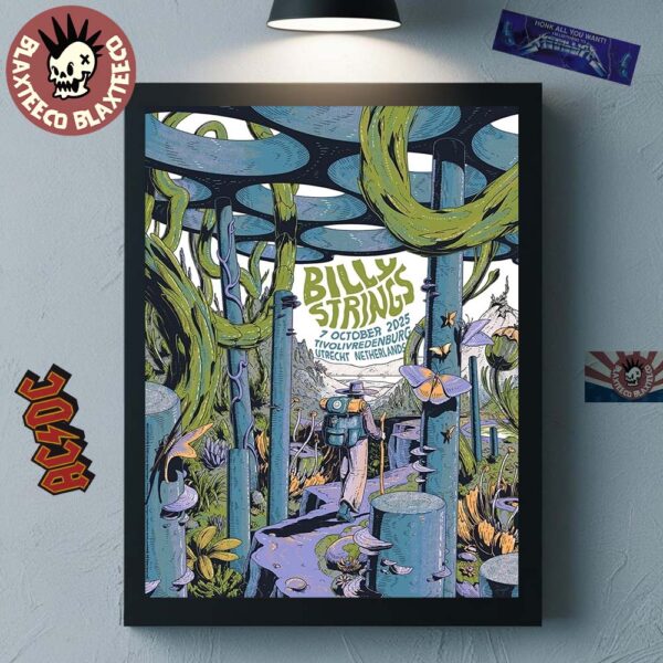 Billy Strings Utrecht Netherlands 2025 Night 1 Poster At Tivolivredenburg On October 7 2025 Home Decor Poster Canvas