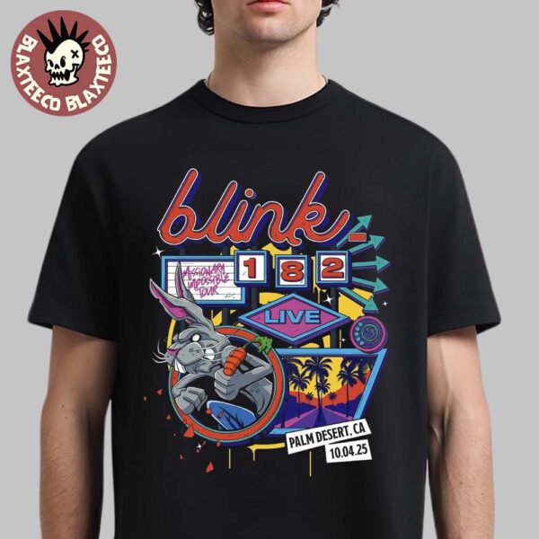 Blink 182 Live At Palm Desert California 2025 Night 1 Venue Tee At Acrisure Arena On October 4 2025 Missionary Impossible Tour 25 Unisex T-Shirt