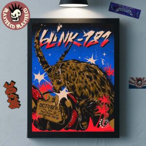 Blink 182 Palm Desert California 2025 Night 2 Venue Poster At Acrisure Arena On October 5 2025 Missionary Impossible Tour 25 Golden Goat Art Decor Poster Canvas