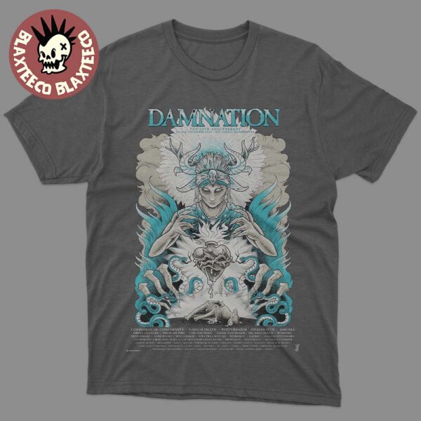 Damnation Festival 2025 The 20th Anniversary Poster In Manchester UK At BEC Arena On November 8 2025 Artwork With Full Lineup Essentials T-Shirt