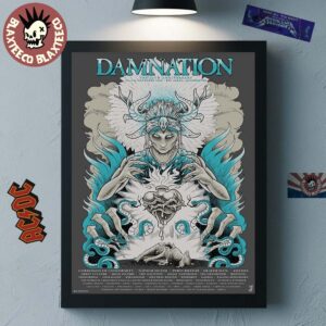 Damnation Festival 2025 The 20th Anniversary Poster In Manchester UK At BEC Arena On November 8 2025 Artwork With Full Lineup Poster Canvas