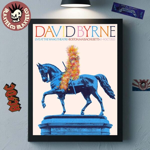 David Byrne Boston Massachusetts 2025 Concert Poster At Live At The Wang Theatre On October 2-4 2025 Wall Decor Poster Canvas