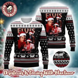 Elvis Presley With Santa Hats Photos Graphics Design Ugly Christmas Sweater