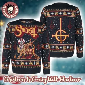 Ghost Band Papa Emeritus Chimera Satanic Cross Logo Black Ugly Christmas Sweater