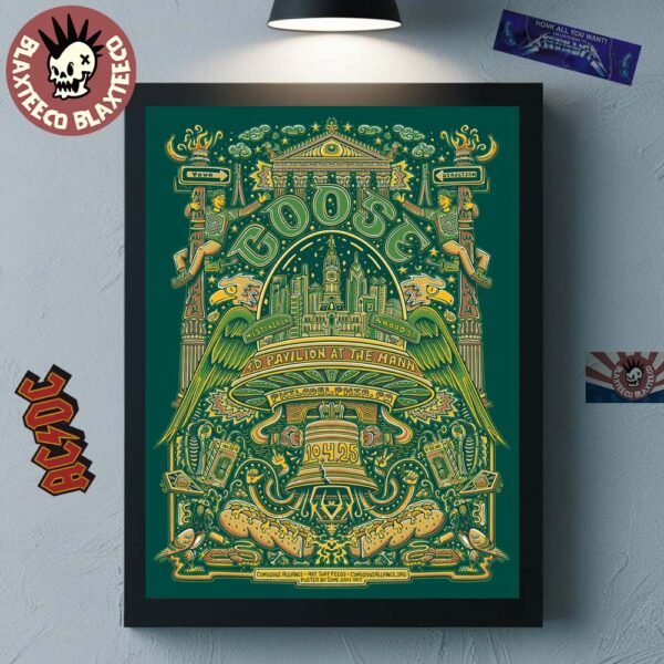 Goose Philadelphia PA 2025 Venue Poster At TD Pavilion At The Mann On October 4 2025 Home Decor Poster Canvas