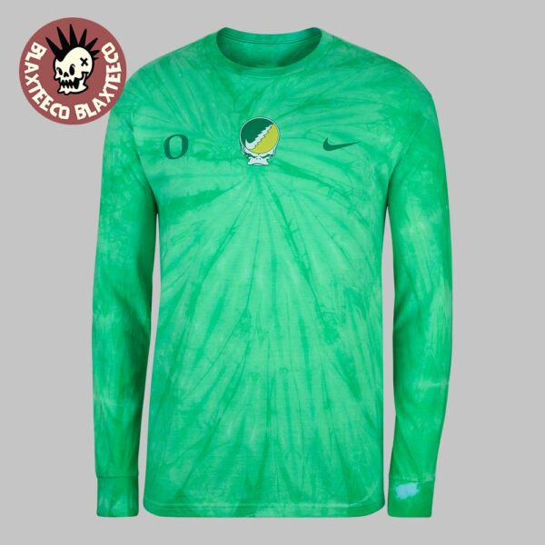 Grateful Dead X Oregon Ducks X Nike Steal Your Duck Logo Tie Dye Long Sleeve T-Shirt