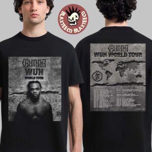 Gunna Wun World Tour 2025 2026 Official Photo Art With Schedule Dates Two Sided T-Shirt