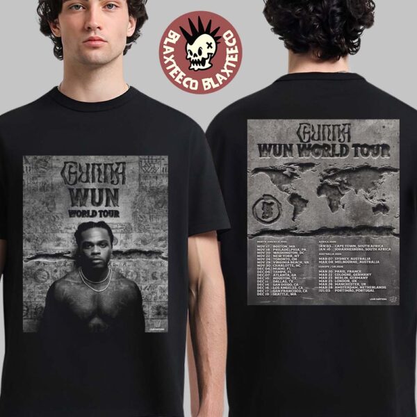Gunna Wun World Tour 2025 2026 Official Photo Art With Schedule Dates Two Sided T-Shirt
