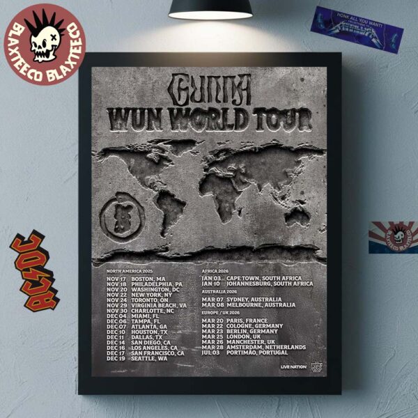 Gunna Wun World Tour North America 2025 Africa And Europe UK 2026 Schedule Dates Home Decor Poster Canvas