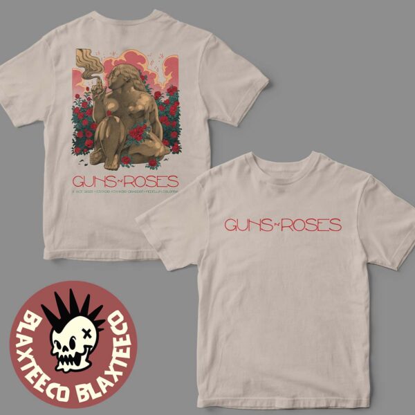 Guns N Roses Medellin Colombia 2025 Venue Poster At Estadio Atanasio Grardot On October 11 2025 Two Sided T-Shirt