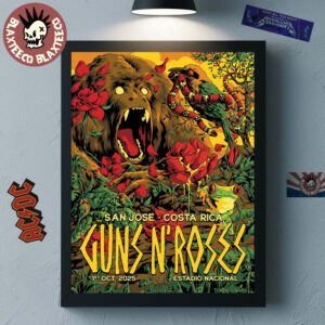 Guns N Roses San Jose Costa Rica 2025 Venue Poster At Estadio Nacional On 1 October 2025 Latin America Tour Leg Home Decor Poster Canvas