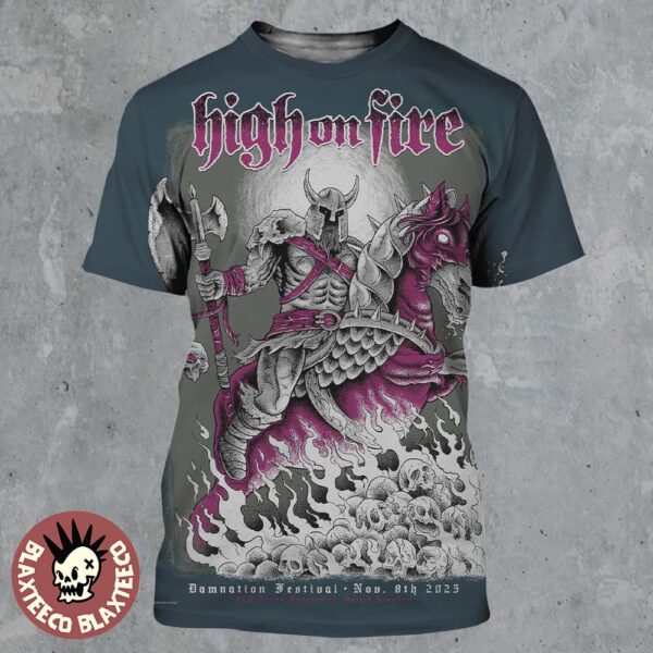 High On Fire Damnation Festival 2025 Event Poster In Manchester UK At BEC Arena On November 8 2025 All Over Print Shirt