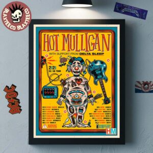 Hot Mulligan Europe And UK Tour 2026 City Dates Home Decor Poster Canvas
