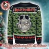 Rolling Stones Tongue Logo Retro Style 2025 Knitted Blue Ugly Christmas Sweater