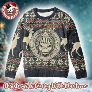 Iron Maiden Mayan Eddie Reindeer Pattern Xmas Gift Holiday 2025 Ugly Christmas Sweater