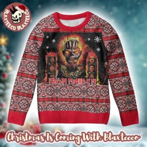 Iron Maiden Mayan Eddie The Book Of Souls Vintage Style Knitted Ugly Christmas Sweater