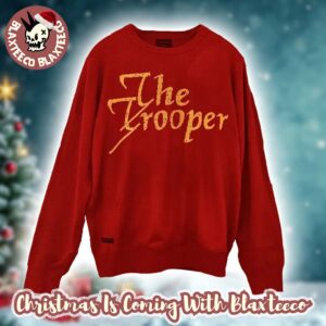 Iron Maiden The Trooper Text Holiday Red Knitted Ugly Christmas Sweater