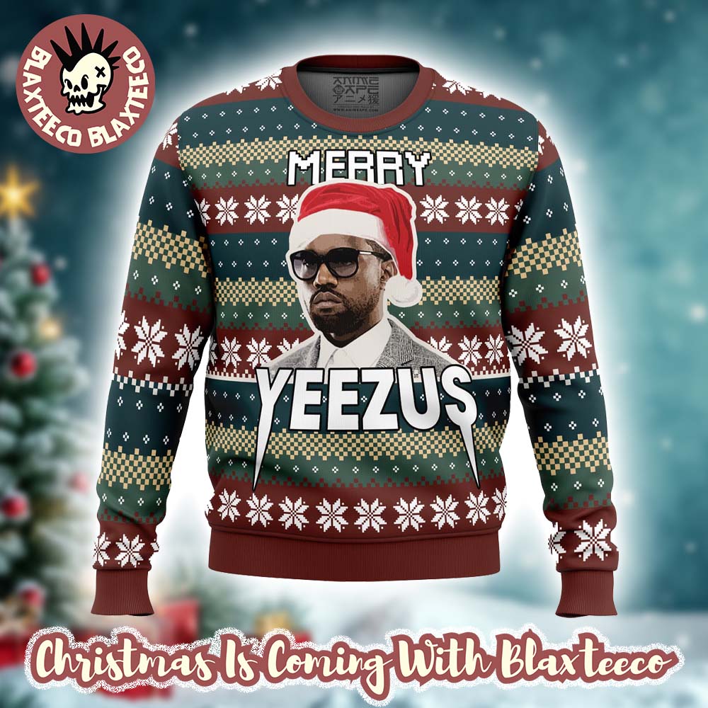 Kanye West Funny Merry Yeezus Ugly Christmas Sweater Kanye West Funny Merry Yeezus Ugly Christmas Sweater