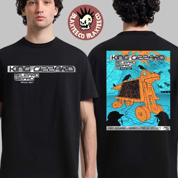 King Gizzard And The Lizard Wizard Melbourne Australia 2025 Poster At Fed Square On October 24 2025 Two Sided T-Shirt
