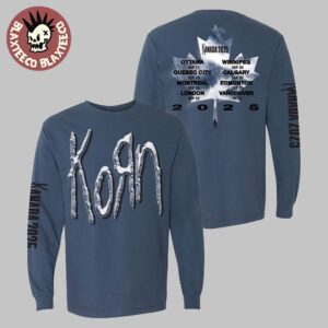 Korn Kanada 2025 Tour Merch Kanada Leaf With Dates Long Sleeve Tee