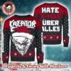 Volbeat Signature Big Logo Black And Grey Stripes Pattern Holiday Ugly Christmas Sweater
