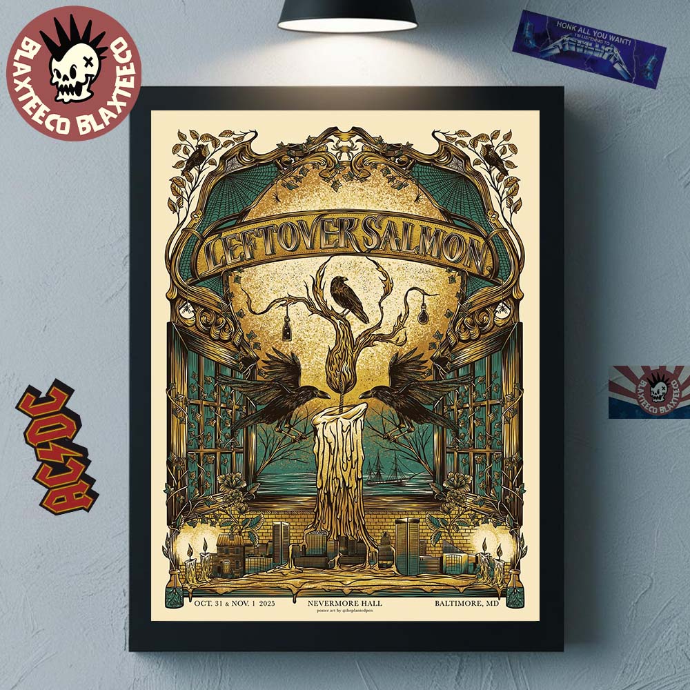 Leftover Salmon Baltimore Maryland 2025 Event Poster Halloween At Nevermore Hall On October 31 And November 1 2025 Decor Poster Canvas Leftover Salmon Baltimore Maryland 2025 Event Poster Halloween At Nevermore Hall On October 31 And November 1 2025 Decor Poster Canvas