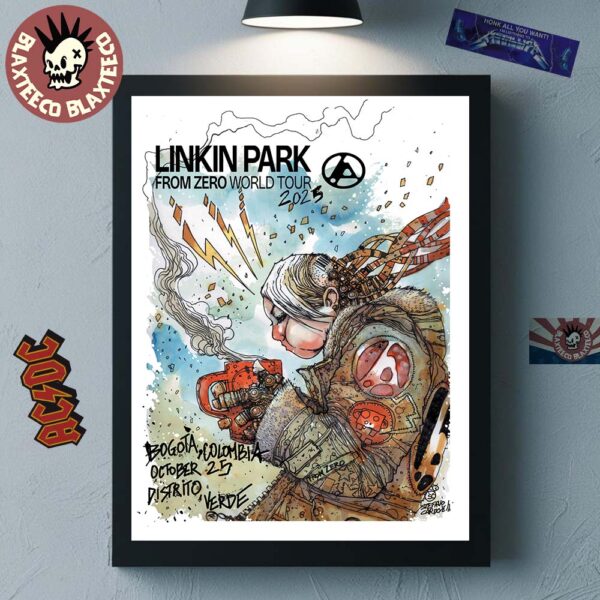 Linkin Park From Zero World Tour 2025 Bogota Columbia Poster At Distrito Verde On October 25 2025 Home Decor Poster Canvas
