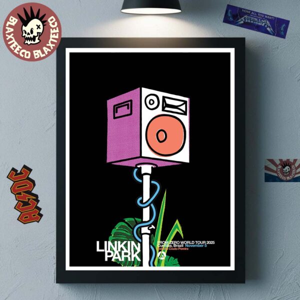 Linkin Park From Zero World Tour 2025 Curitiba Brazil Poster At Estadio Couto Pereira On November 5 2025 Home Decor Poster Canvas
