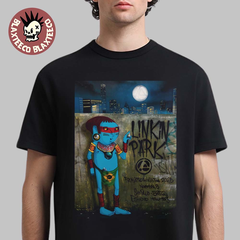 Linkin Park From Zero World Tour 2025 Sao Paulo Brazil Night 2 Poster At MorumBis On November 9 2025 T-Shirt Linkin Park From Zero World Tour 2025 Sao Paulo Brazil Night 2 Poster At MorumBis On November 9 2025 T-Shirt