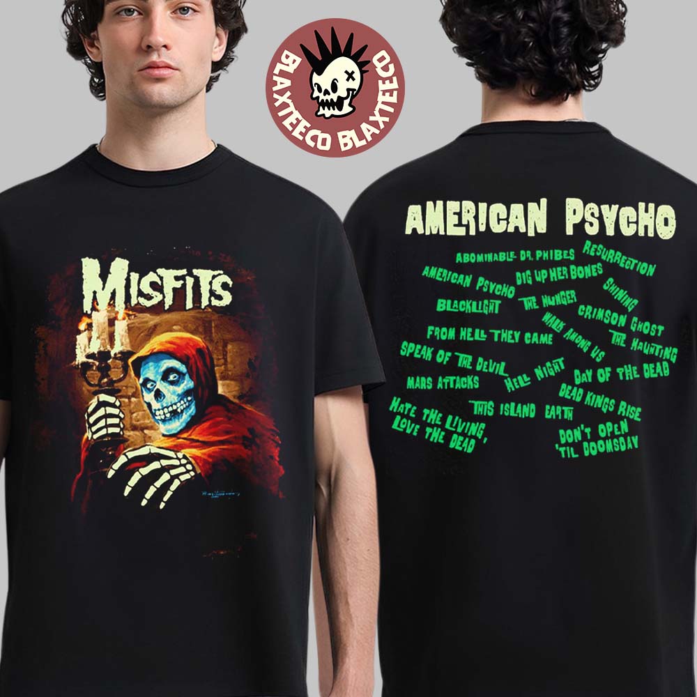 Misfits Halloween Edition 2025 Exclusive American Psycho Two Sided T-Shirt Misfits Halloween Edition 2025 Exclusive American Psycho Two Sided T-Shirt