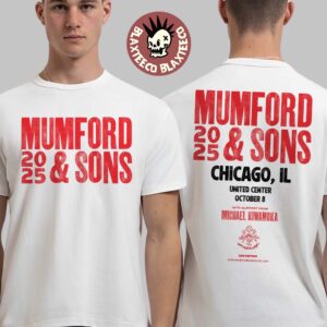 Mumford And Sons Chicago Illinois 2025 Event Tee At United Center On October 8 2025 Two Sided T-Shirt