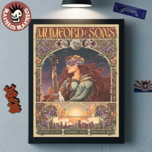 Mumford And Sons Nashville Tennessee 2025 Venue Poster At Bridgestone Arena On October 22 2025 Home Decor Poster Canvas