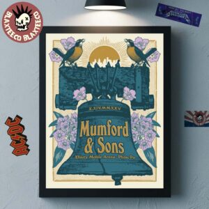 Mumford And Sons Philadelphia PA 2025 Event Poster At Xfinity Mobile Arena On October 14 2025 Signature City Bell Art Home Decor Poster Canvas